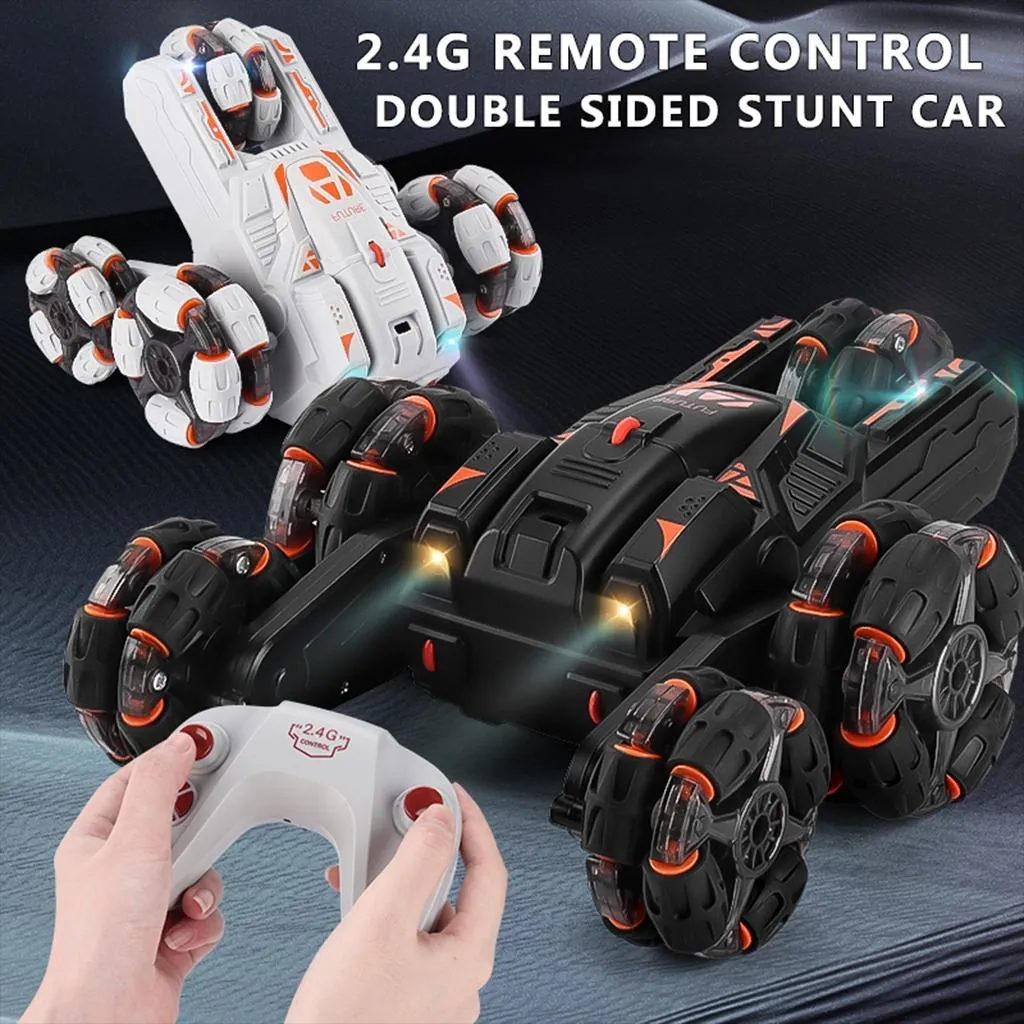 360-Degree Swing Arm RC Car | Double Control | 2.4G | Multifunctional Five-Wheeled | Grey