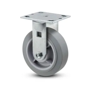 4 inch Heavy Duty Rigid Caster, USA Made TPR Rubber Wheel, 2 inch wide