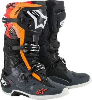 ALPINESTARS Tech 10 Boots - Black/Gray/Orange/Fluorescent Red - US 11 2010020-1143-11