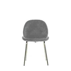 Amos Flanagan Chair Light Grey Velvet (2pk)