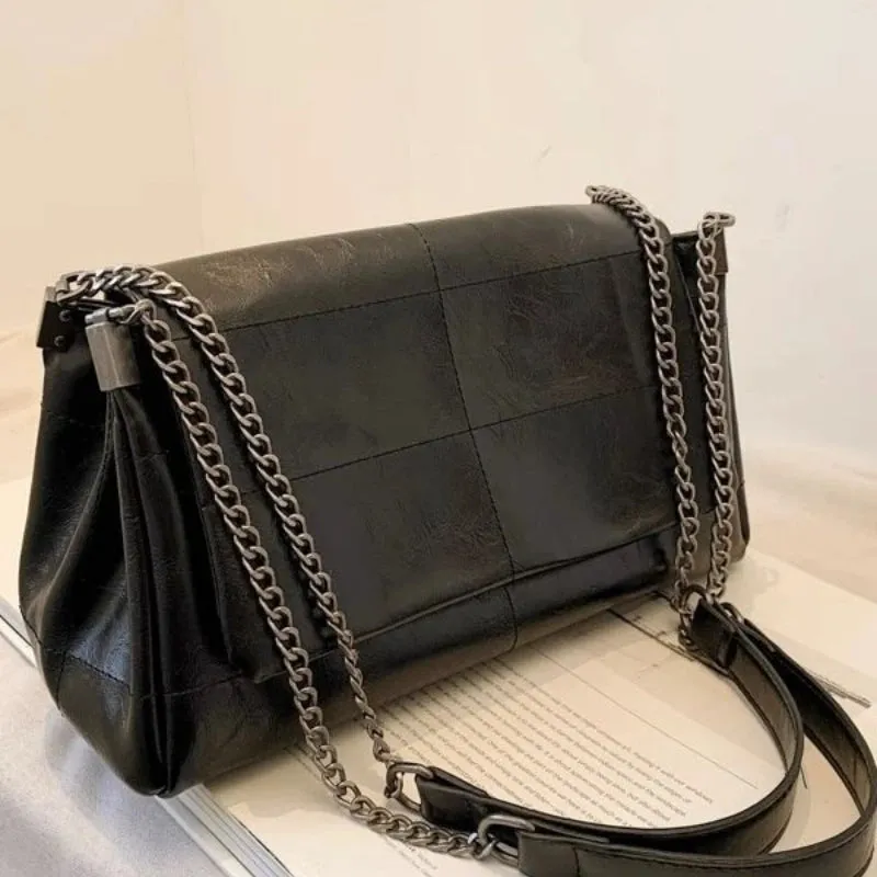 Amozae-Fashion Women's Commuter Bags Niche Chain Crossbody Bag Ladies Shoulder Large Capacity Handbag Cross Square PU