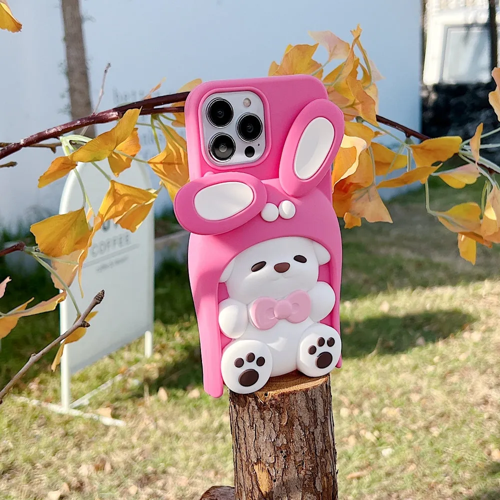 Anti-Slip Bunny TPU (Soft) Silicone Phone Case - iPhone 15