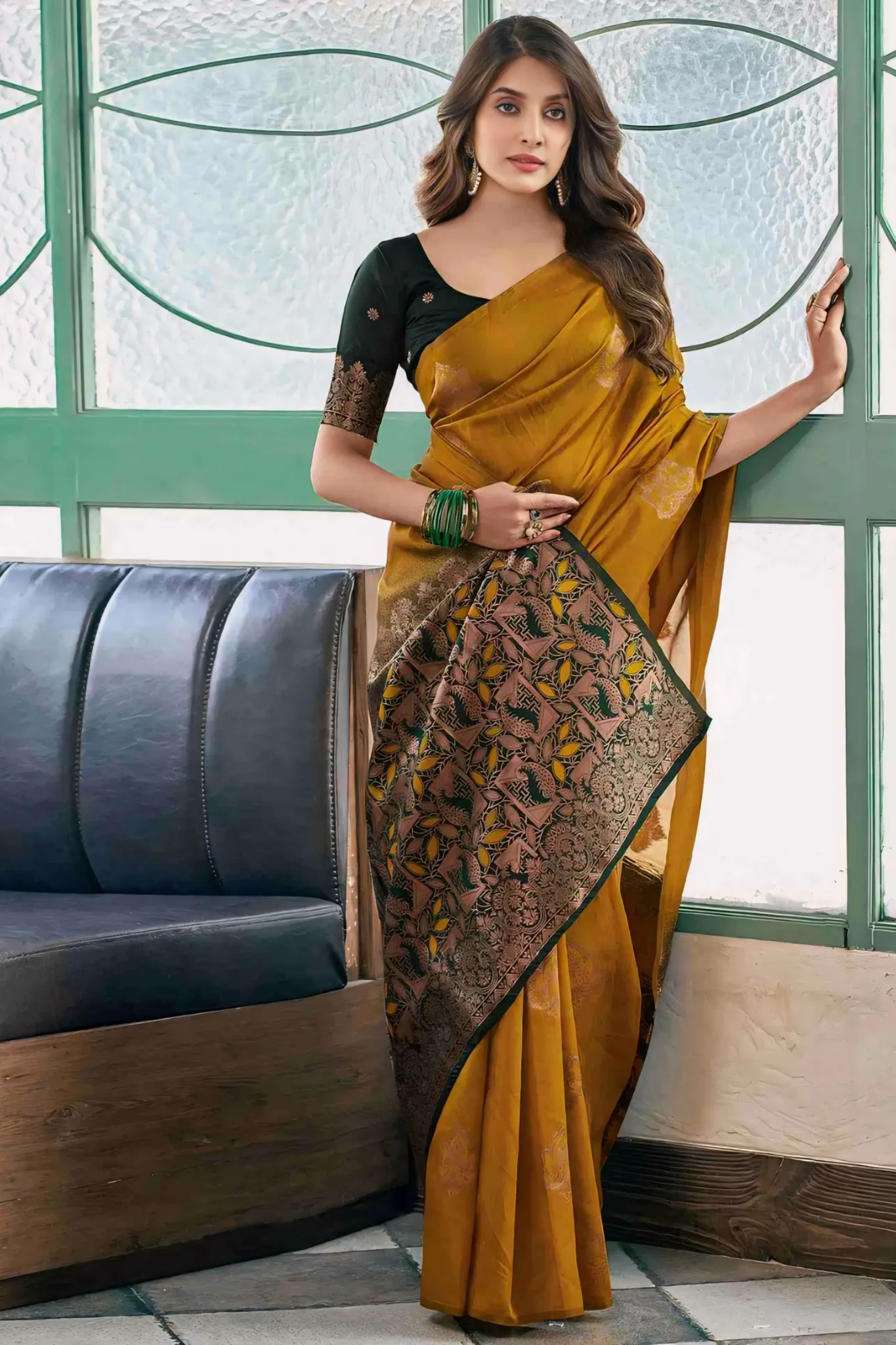 BEAUTIFUL JECQUARD ZARI WORK BANARASI SOFT SILK SAREE