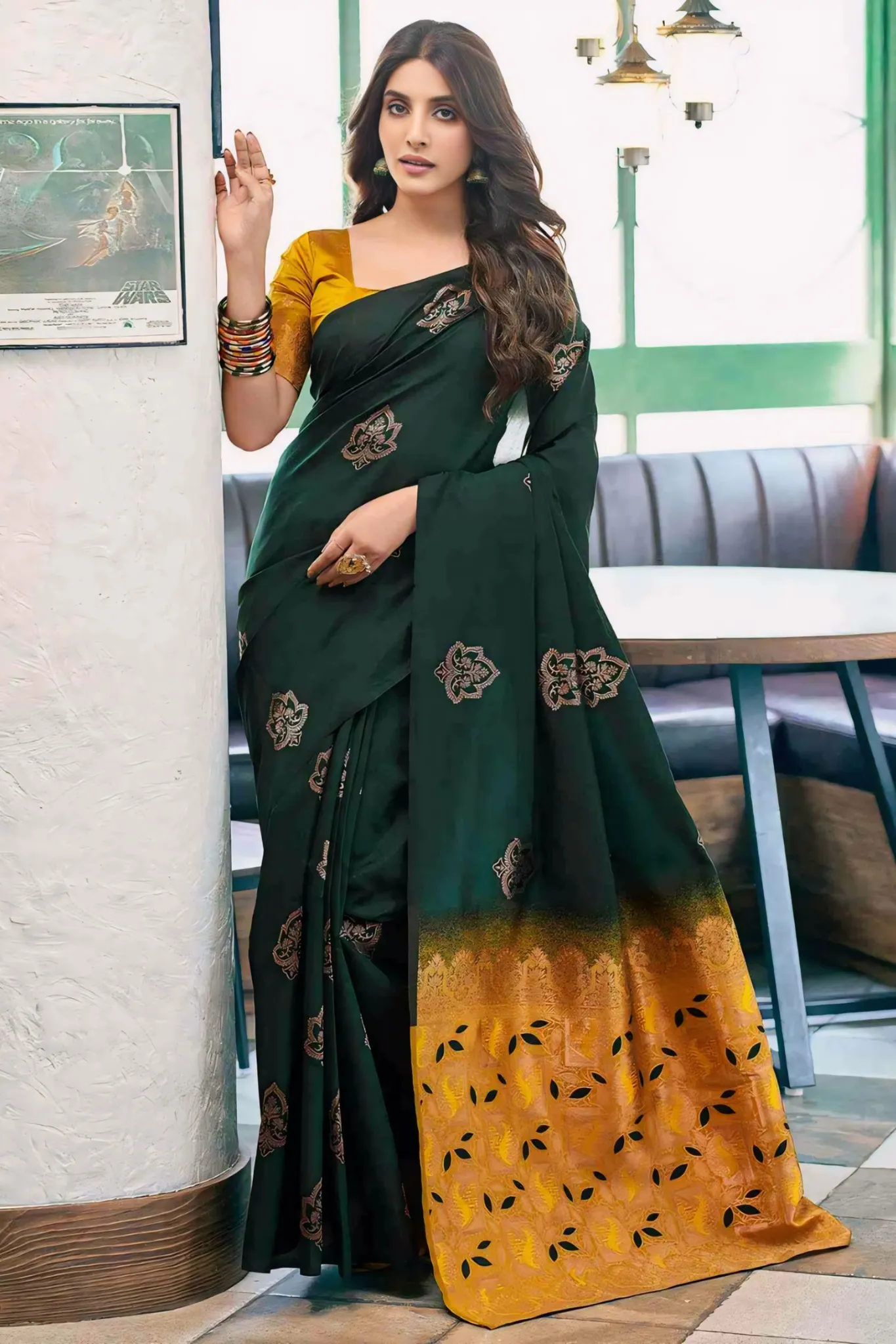 BEAUTIFUL JECQUARD ZARI WORK BANARASI SOFT SILK SAREE
