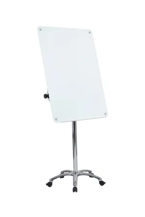 Bi-Office Mobile Glass Flipchart Easel 700x1000mm Magnetic Silver - GEA4850116