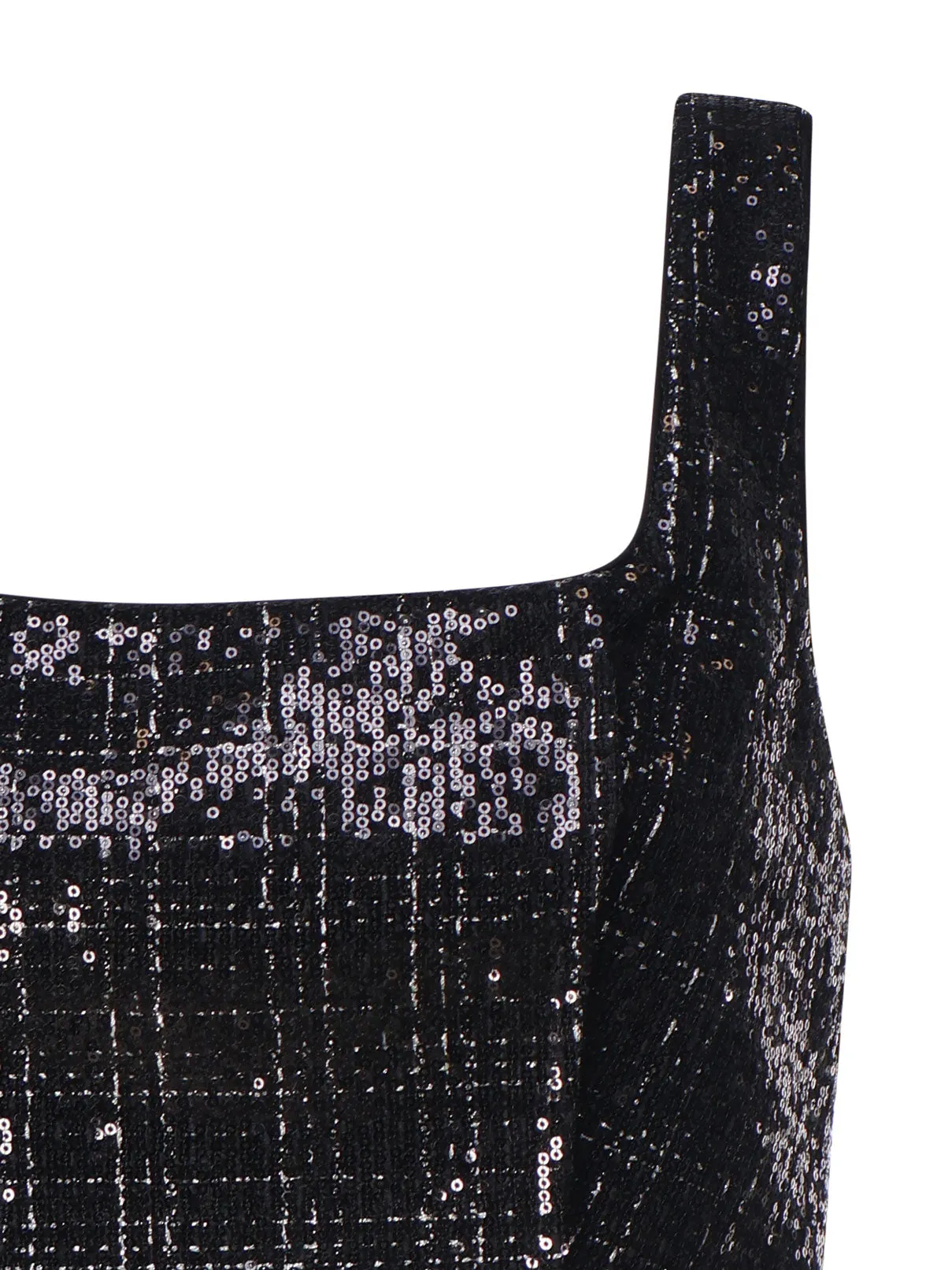 Black Square Neck Bodice Top