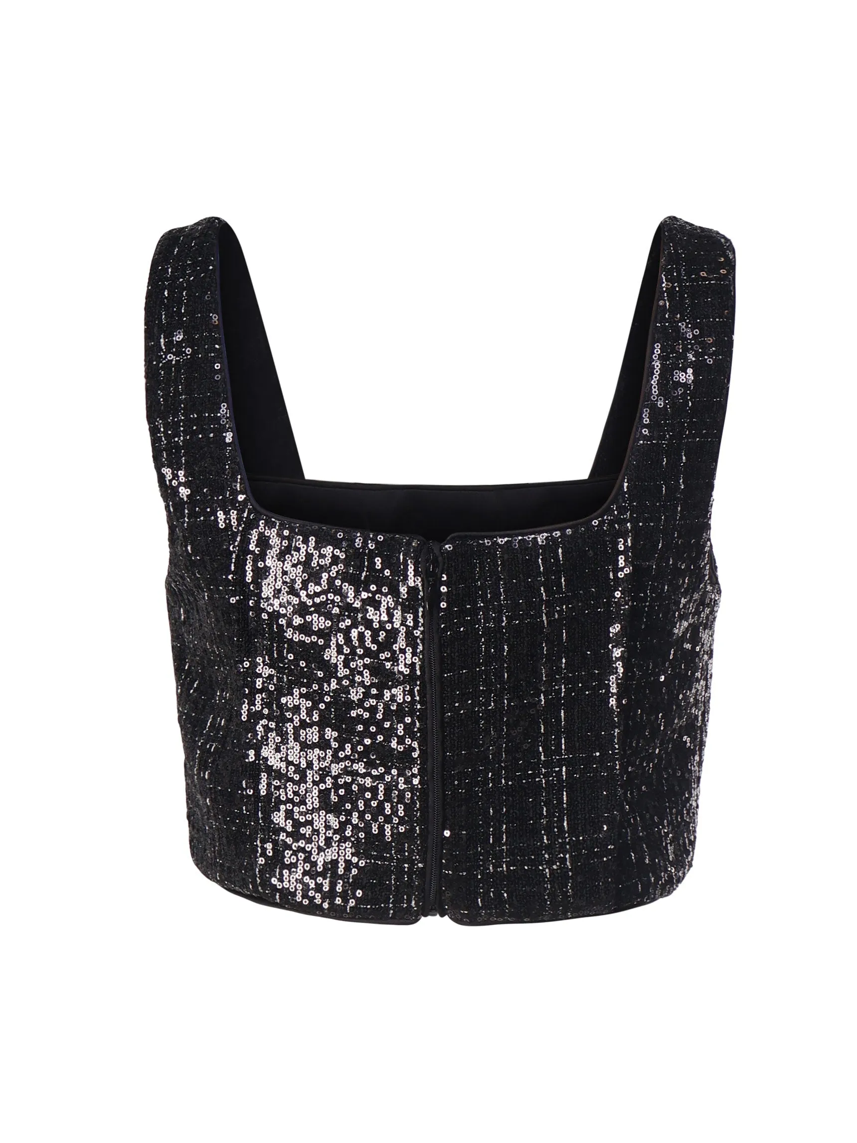 Black Square Neck Bodice Top
