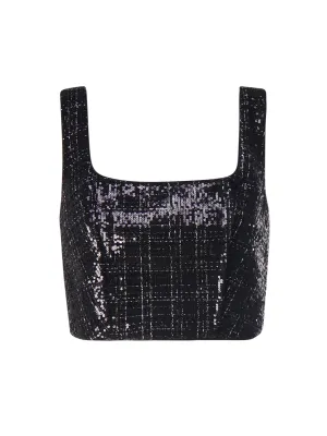 Black Square Neck Bodice Top