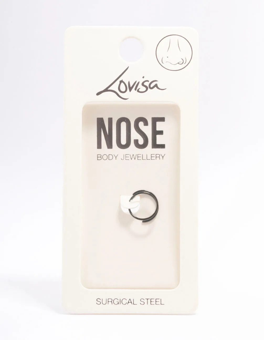 Black Surgical Steel Twisted Nose Ring