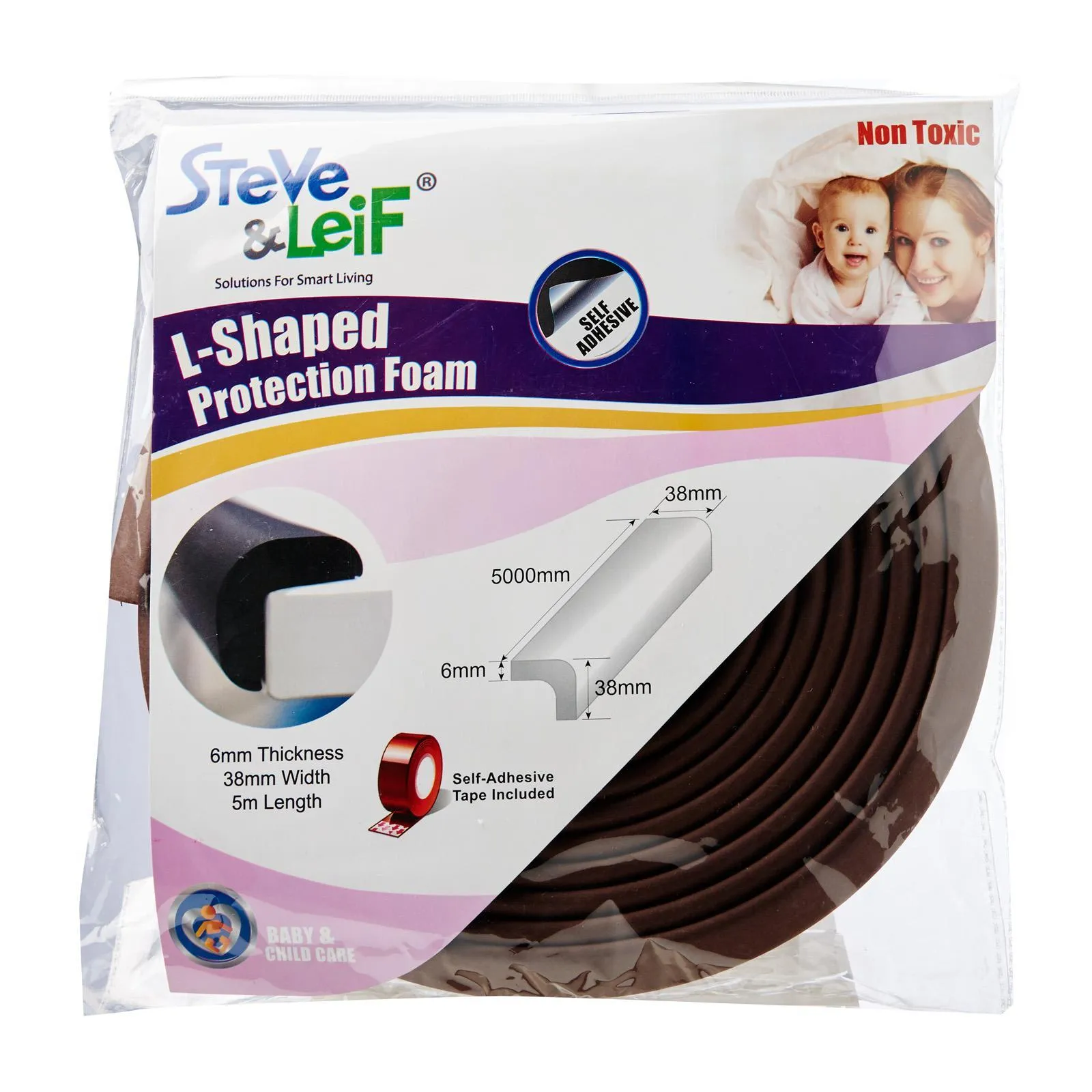 Brown L-Shaped Edge Protector Foam (5m)