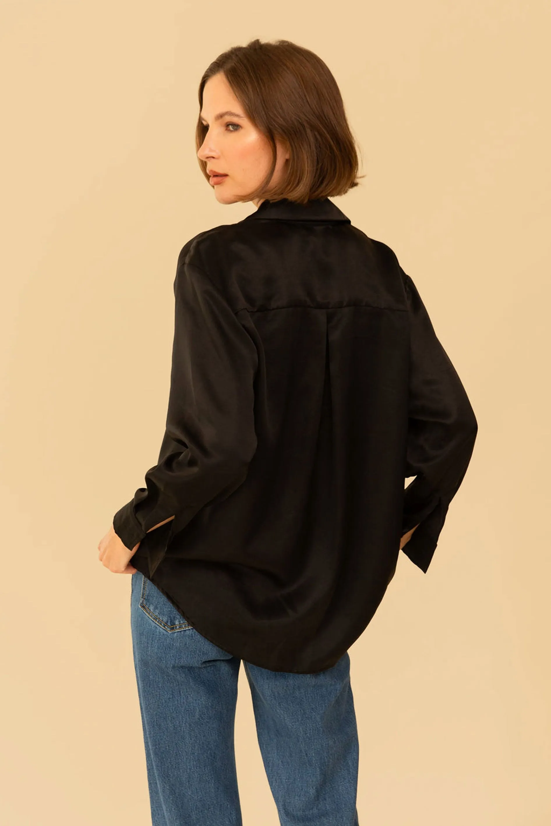 Denise Top in Black Silky