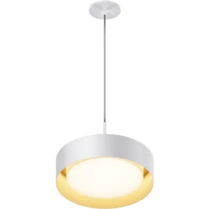 Echo 13 in. LED Pendant Light White finish with Gold interior