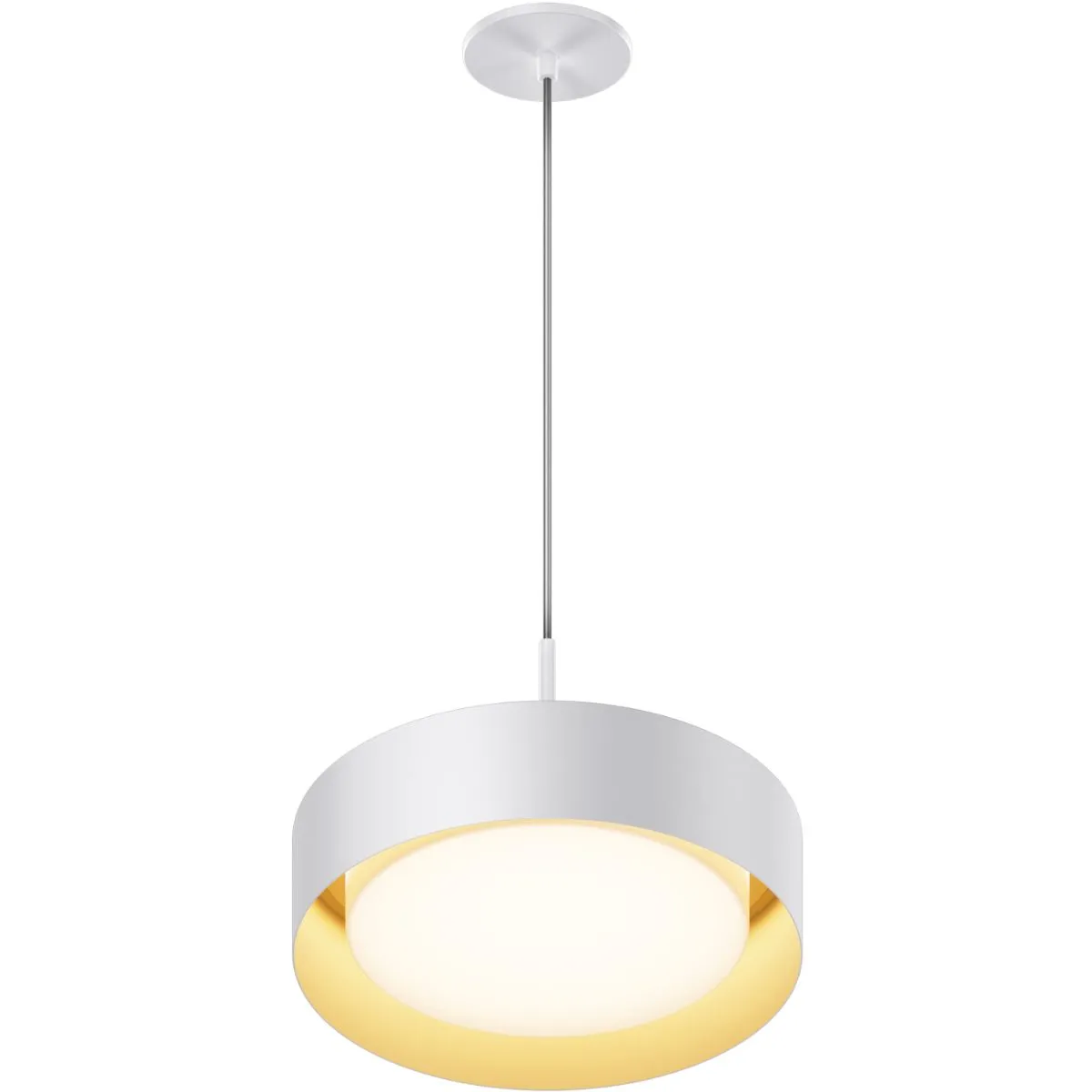 Echo 13 in. LED Pendant Light White finish with Gold interior