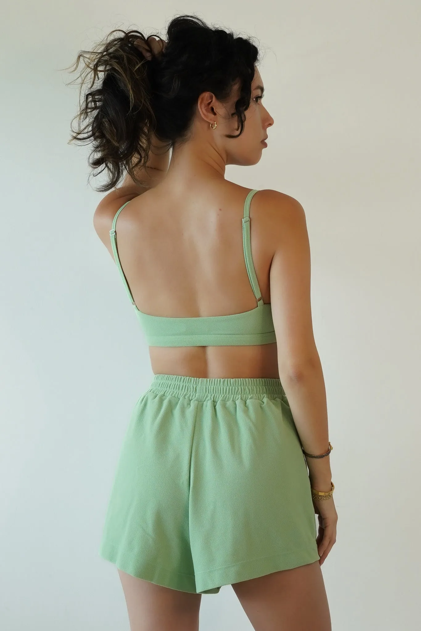 Elsa Thin Strap Bralette | Recycled Nylon | Mint
