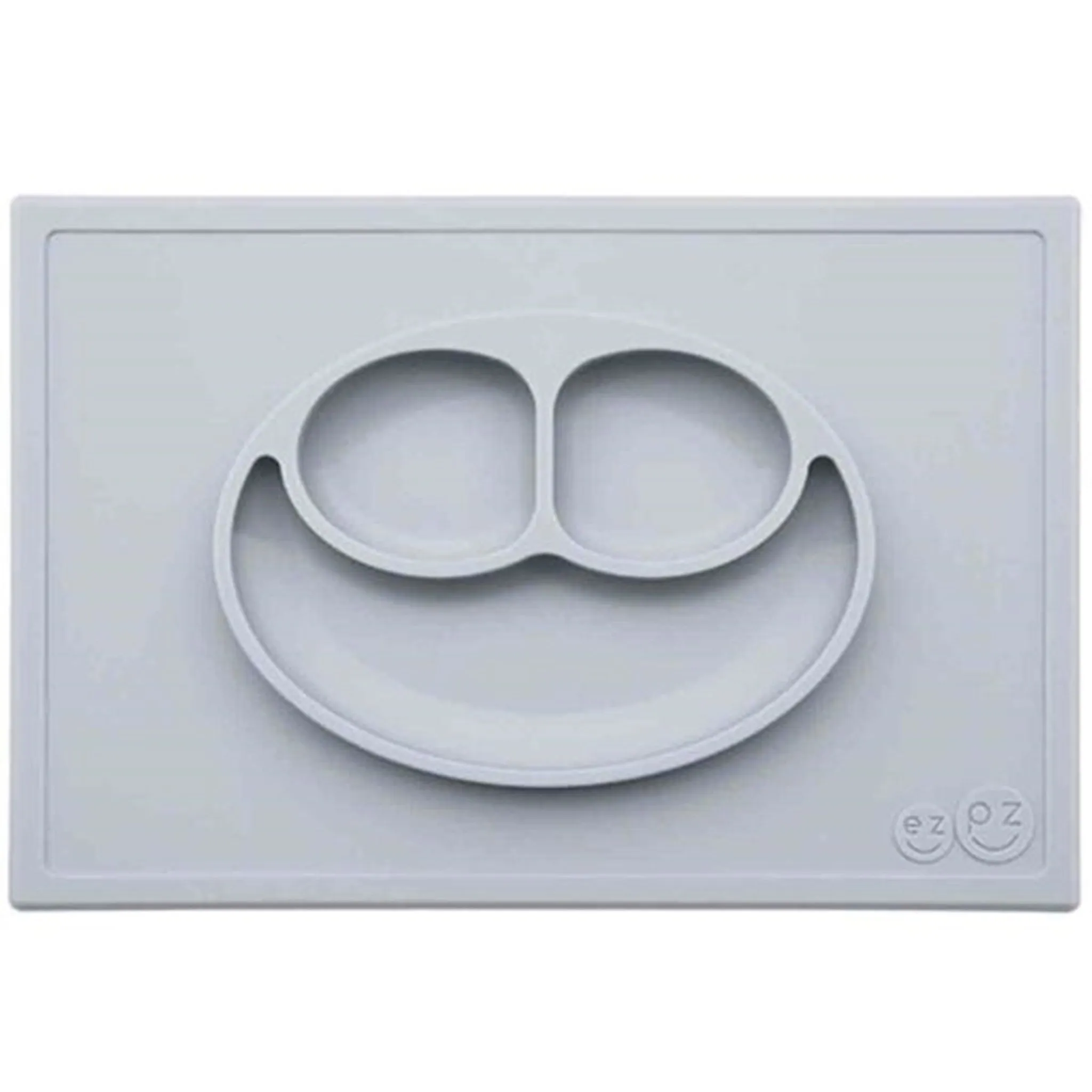 EZPZ Happy Mat Placemat   Plate in One Grey Blue