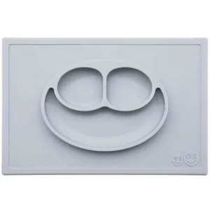 EZPZ Happy Mat Placemat   Plate in One Grey Blue