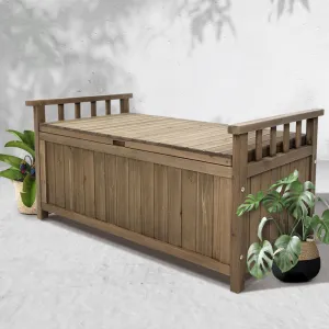 Fir Wood Outdoor Storage Bench - 160L, Water-Resistant, Gardeon