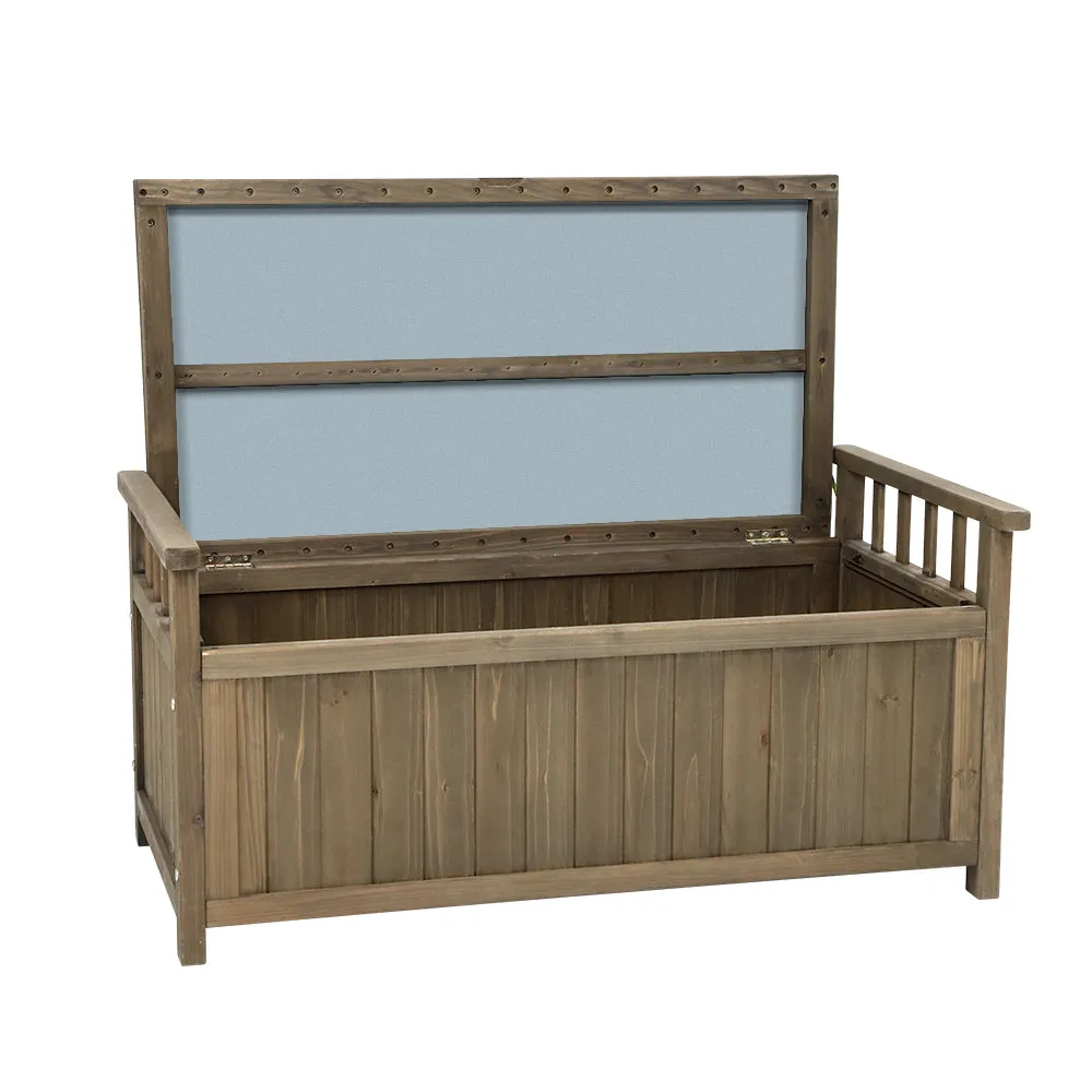 Fir Wood Outdoor Storage Bench - 160L, Water-Resistant, Gardeon