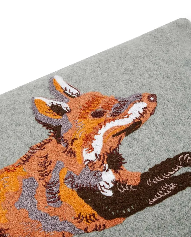 Fox Embroidered Cushion