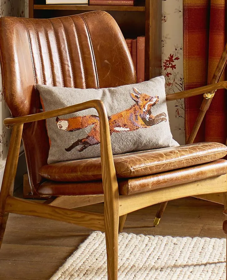 Fox Embroidered Cushion