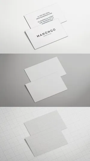 Free Business Card Mock Up with Thick Edge