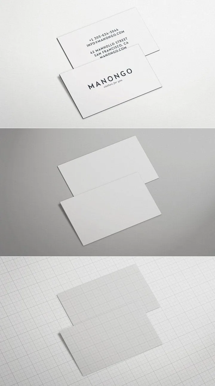 Free Business Card Mock Up with Thick Edge