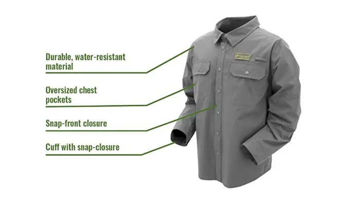 FROGG TOGGS Pilot Jac Shirt, Water-Resistant Work Shirt
