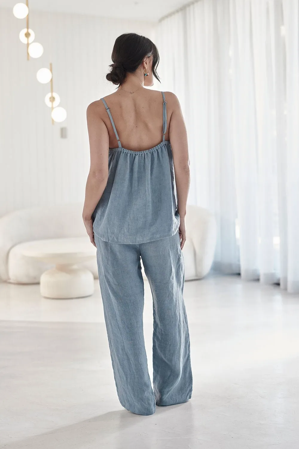 Fundamental Linen Cami - Blue