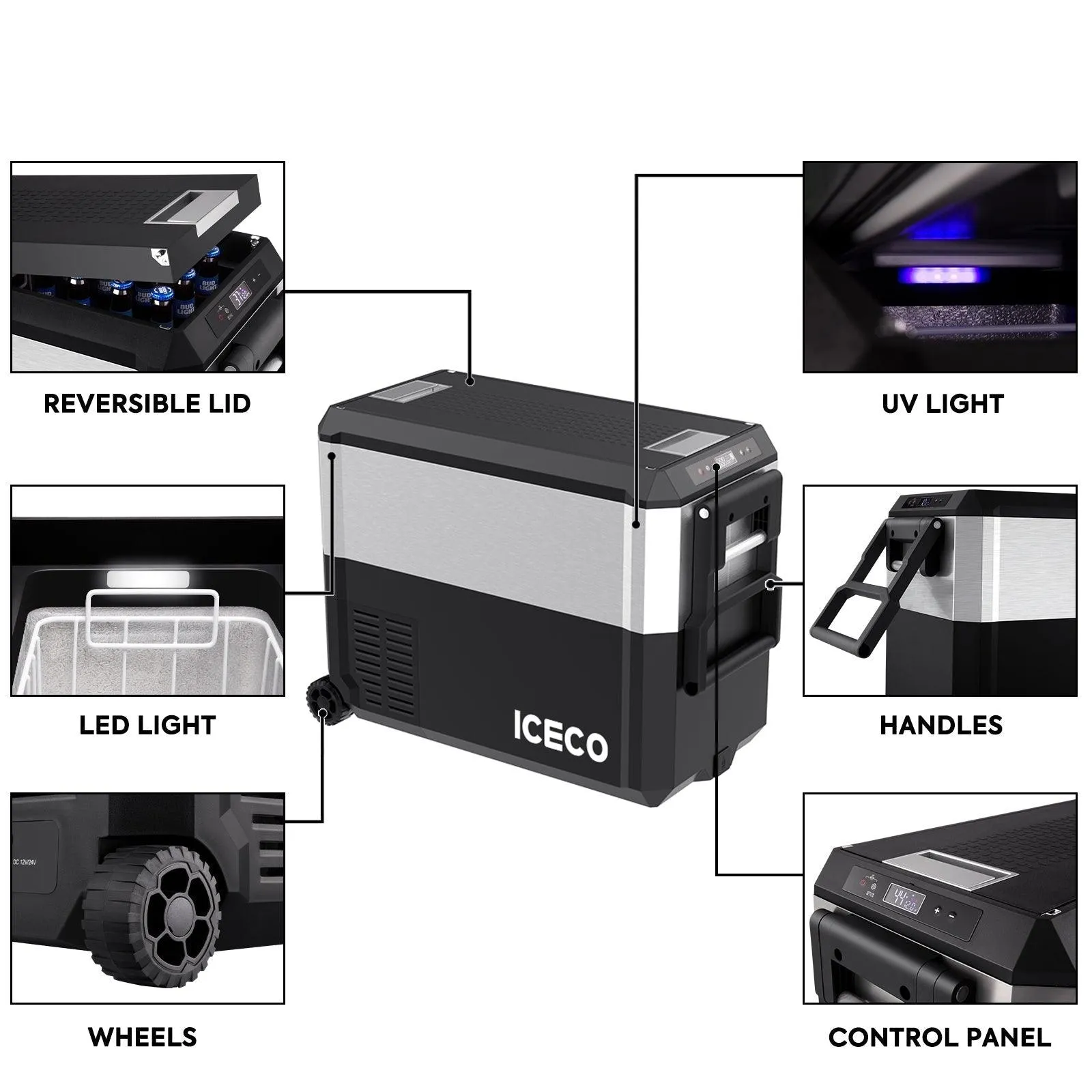 ICECO JP Pro Series 40/50L Wheeled Portable Freezer Car Fridge With Cover