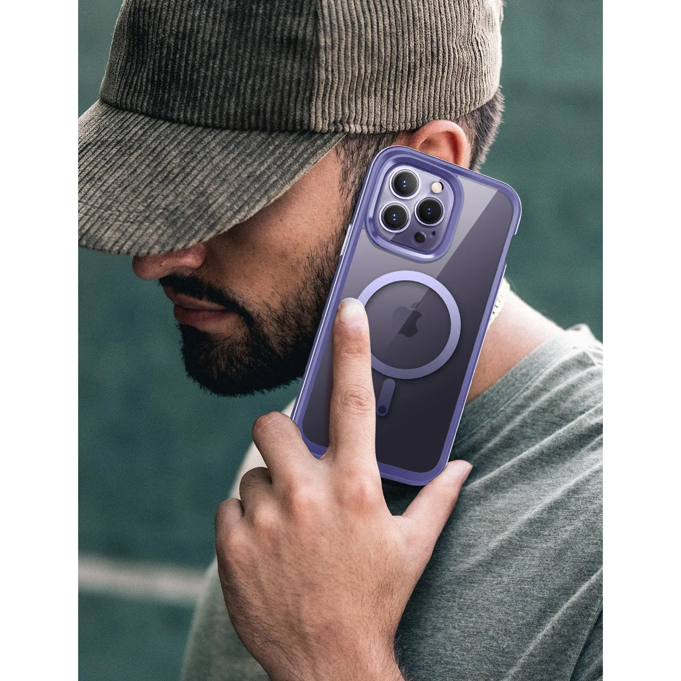 iPhone 14 Pro 6.1 inch Unicorn Beetle EDGE MAG with Screen Protector Clear Case-Deep Purple