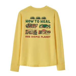 Kids' Long-Sleeved Capilene® Silkweight UPF T-Shirt Take Action: Milled Yellow [only 14 Years left]