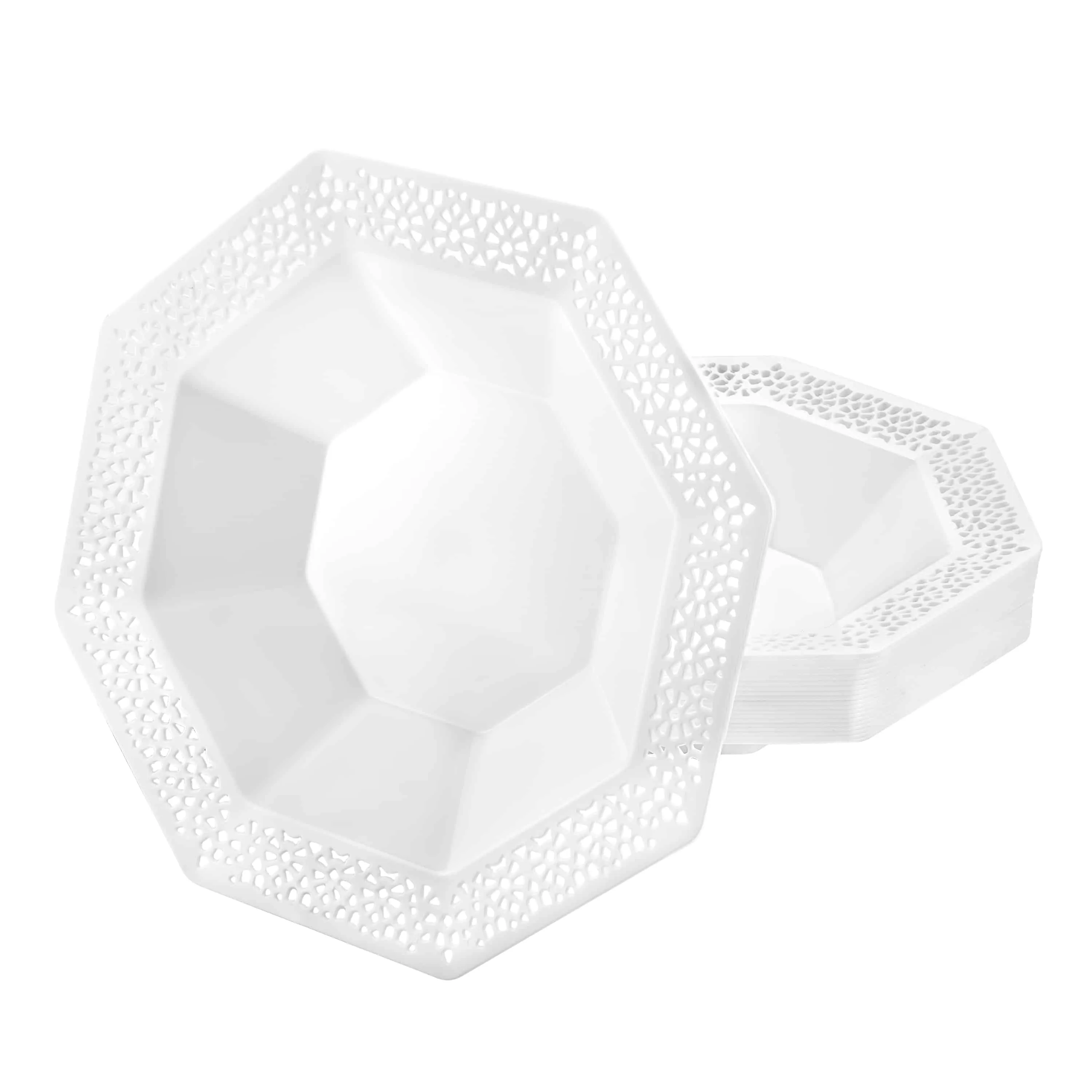 Lacetagon Premium Plastic Octagonal Dinnerware