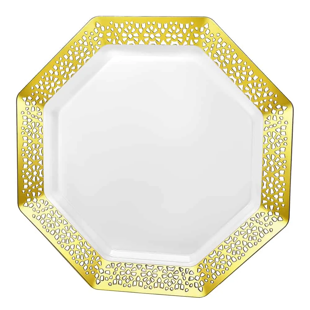 Lacetagon Premium Plastic Octagonal Dinnerware