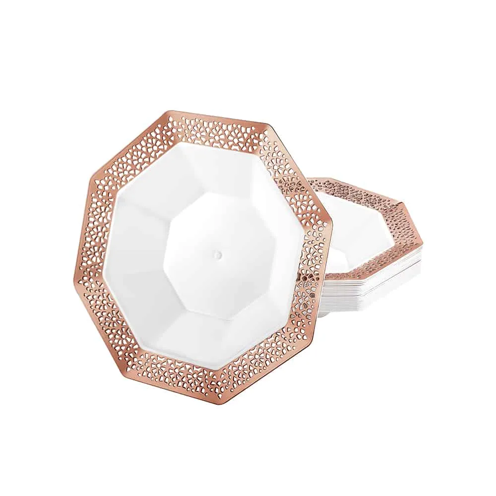 Lacetagon Premium Plastic Octagonal Dinnerware