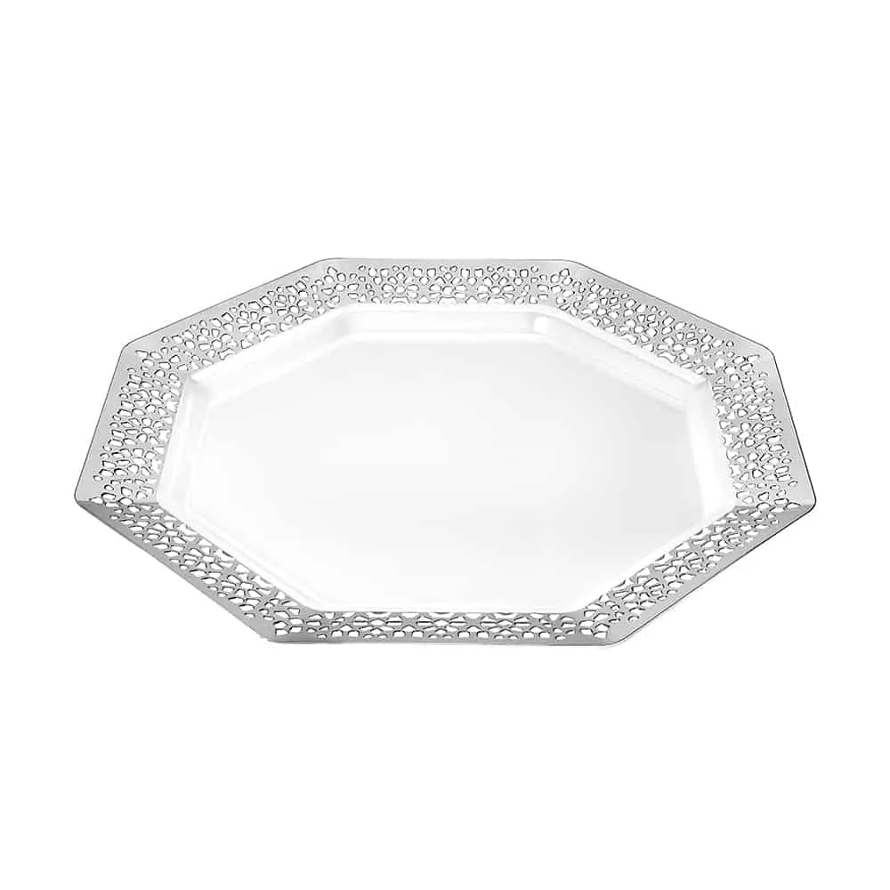 Lacetagon Premium Plastic Octagonal Dinnerware