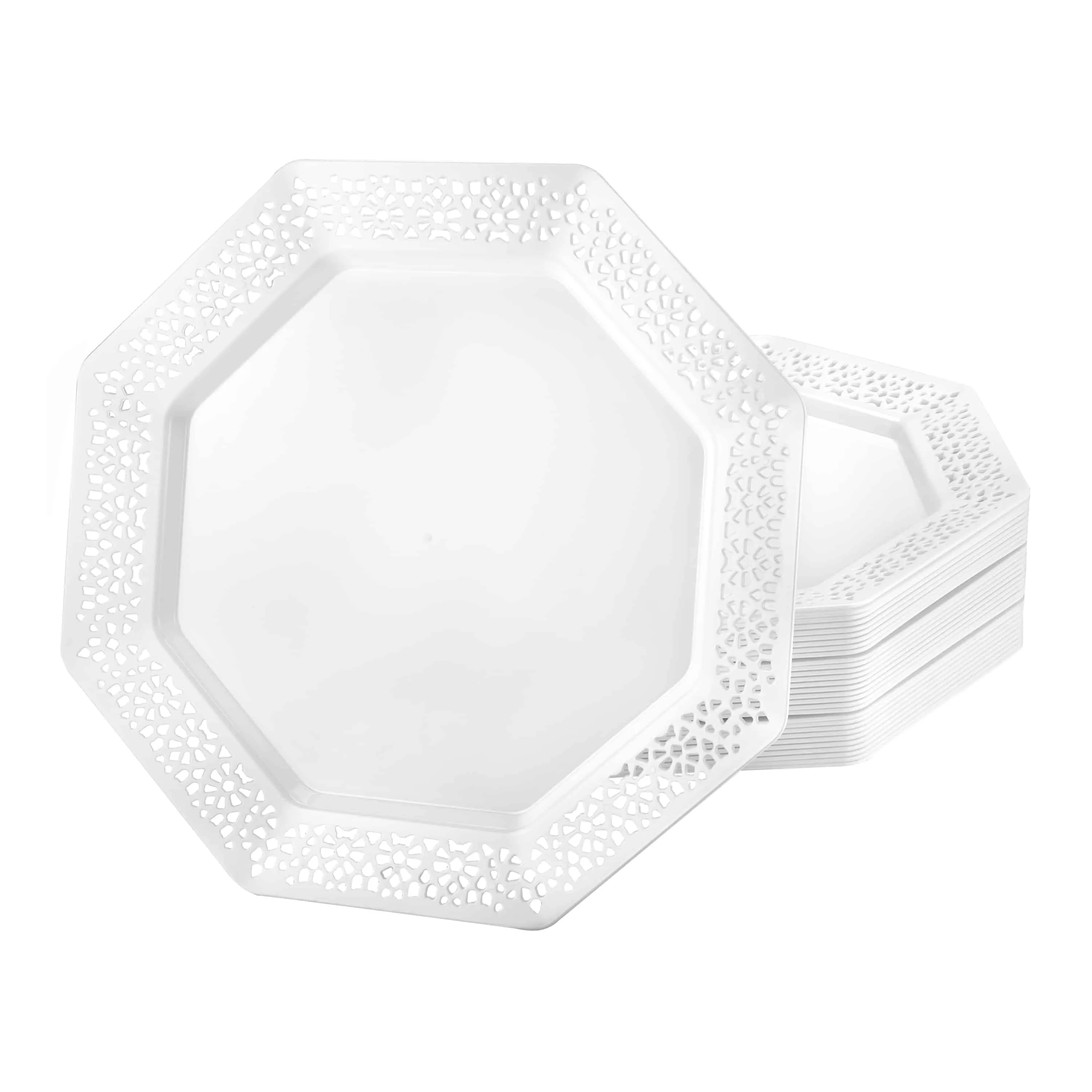 Lacetagon Premium Plastic Octagonal Dinnerware