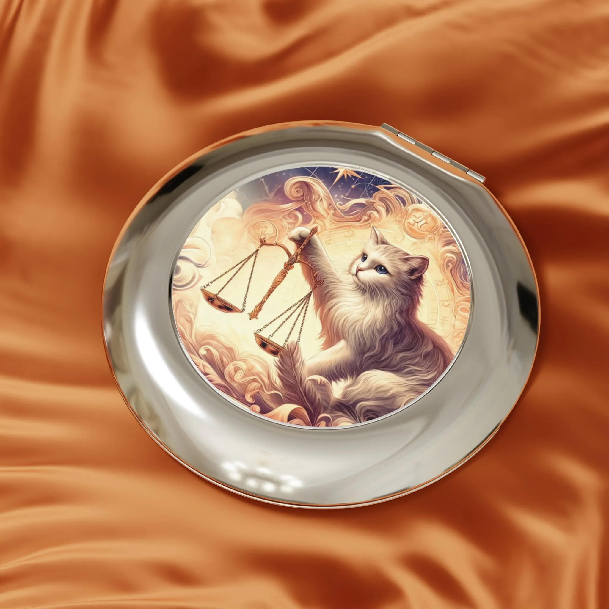 Libra - Cat Lover - Compact Travel Mirror