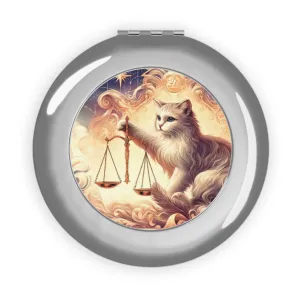 Libra - Cat Lover - Compact Travel Mirror