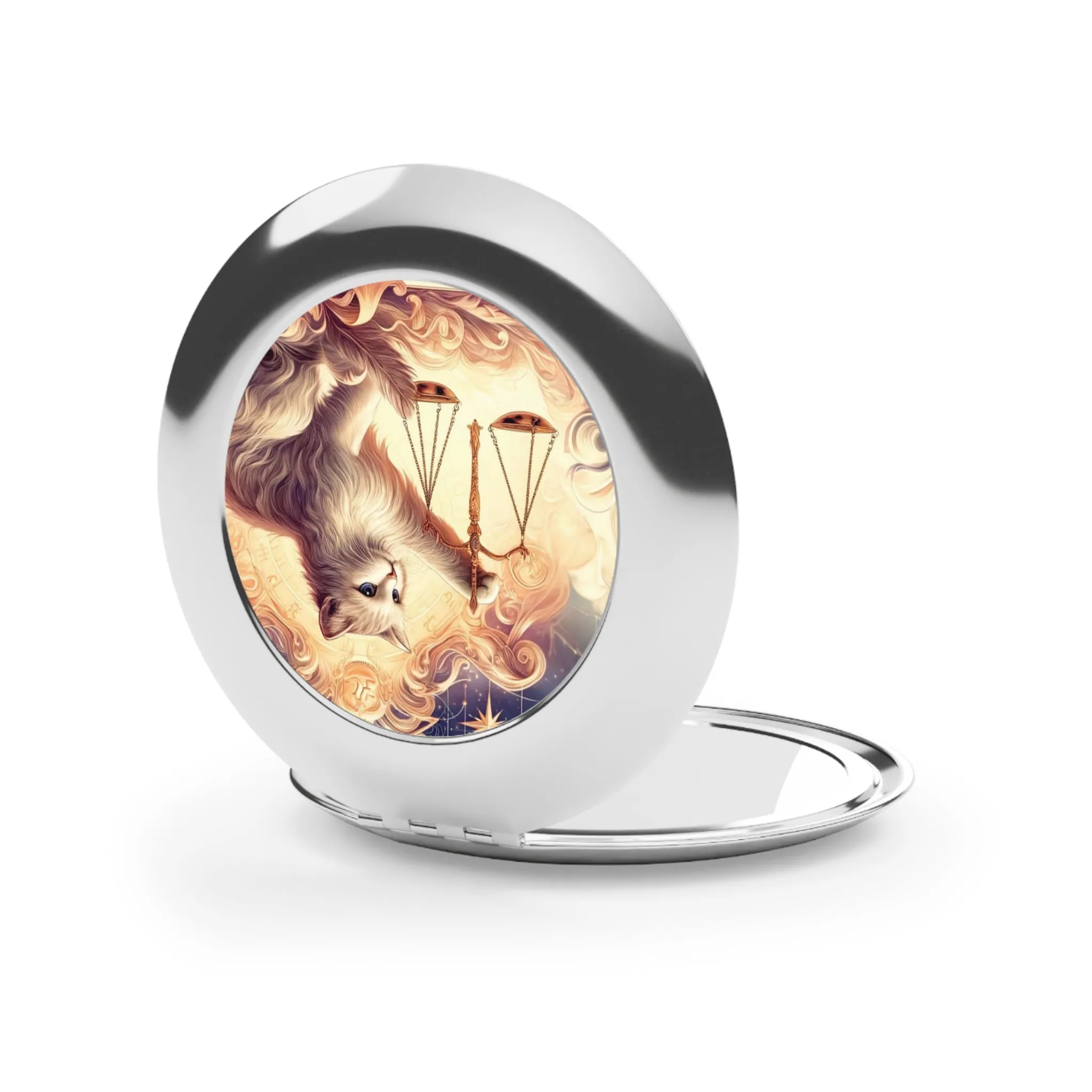 Libra - Cat Lover - Compact Travel Mirror