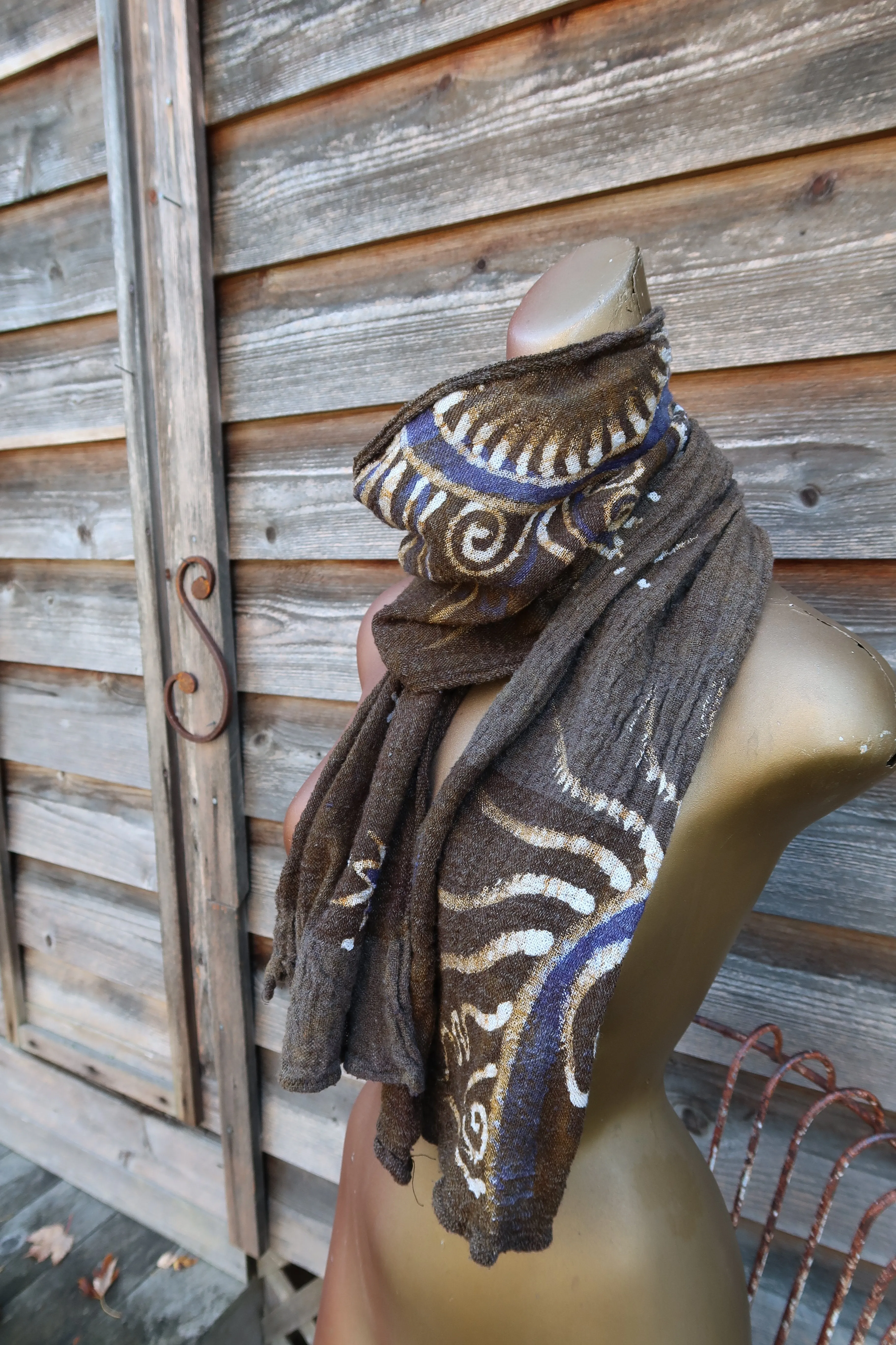 Light To The Cabin Handmade Batik Scarf in Woven Organic Cotton