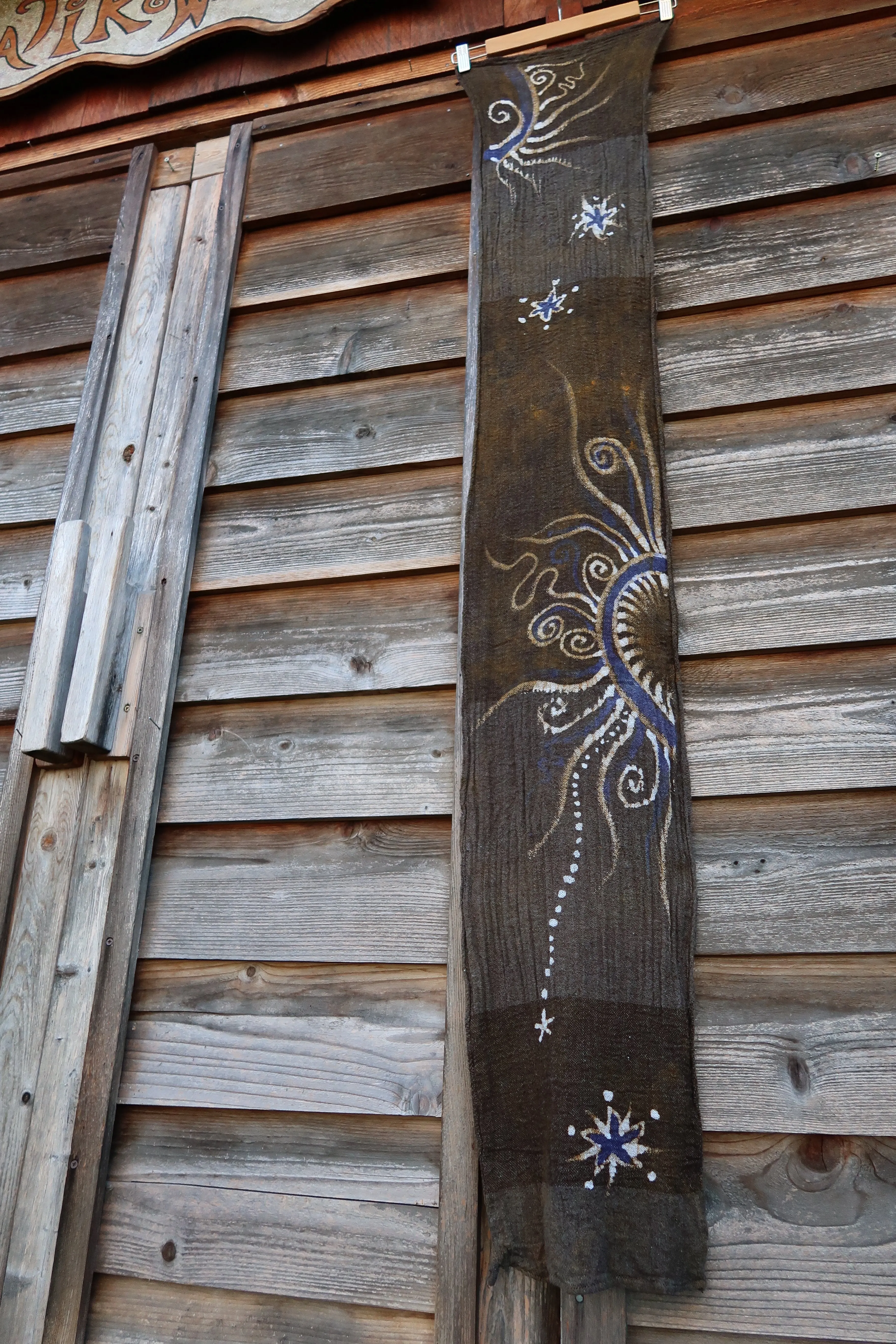 Light To The Cabin Handmade Batik Scarf in Woven Organic Cotton