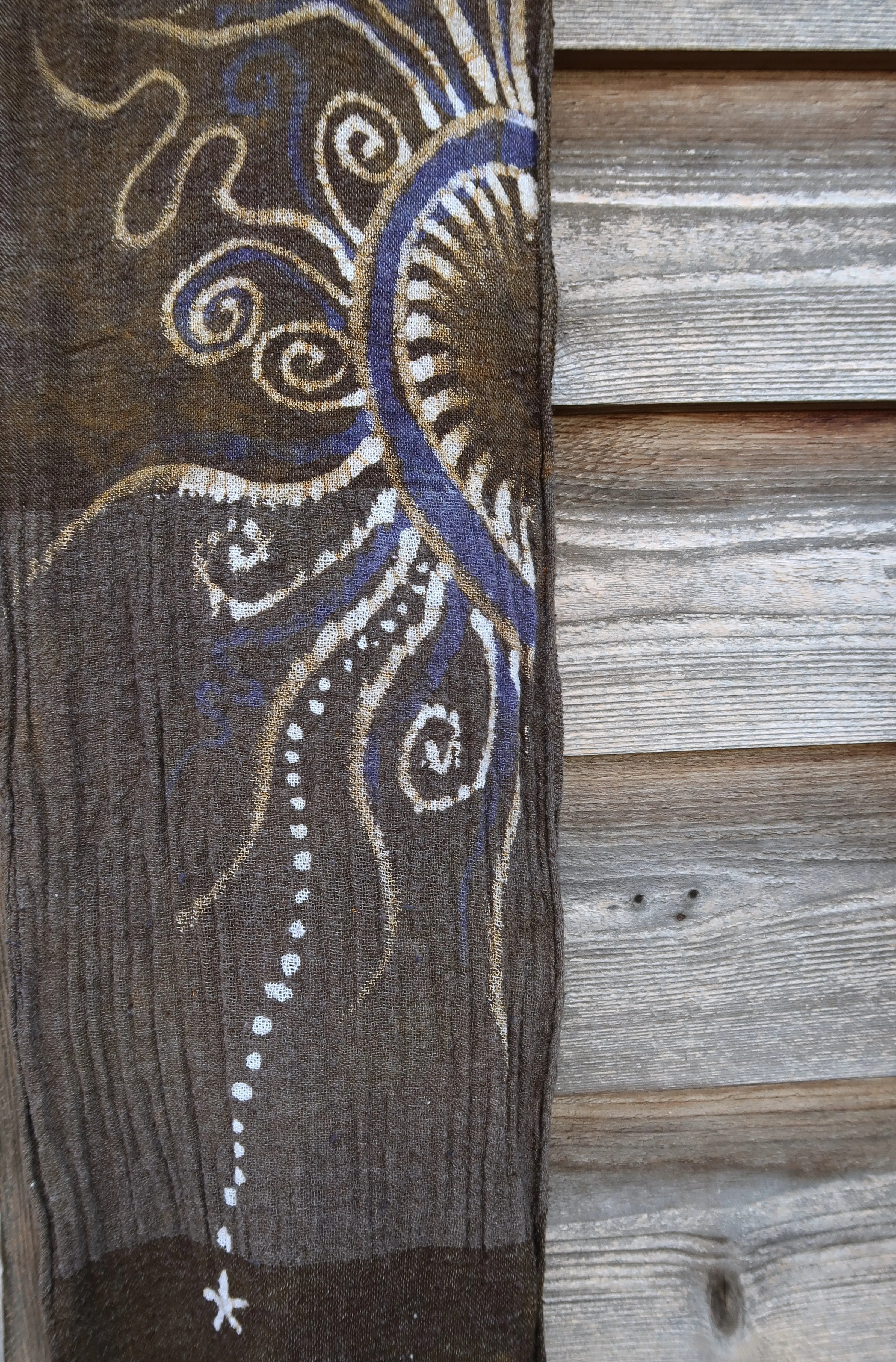 Light To The Cabin Handmade Batik Scarf in Woven Organic Cotton
