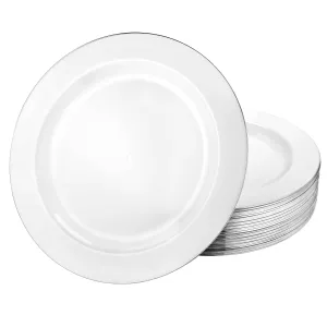 Magnificence Silver Edge Premium Plastic Round Dinnerware