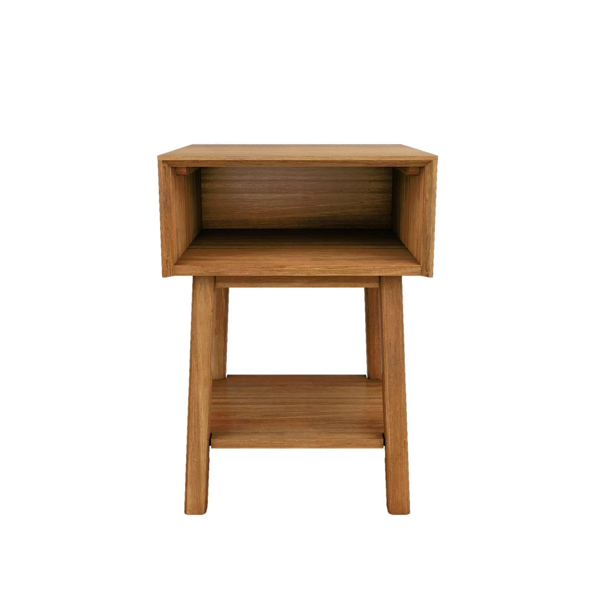 Mid-Century Modern Side Table with Storage - 18"