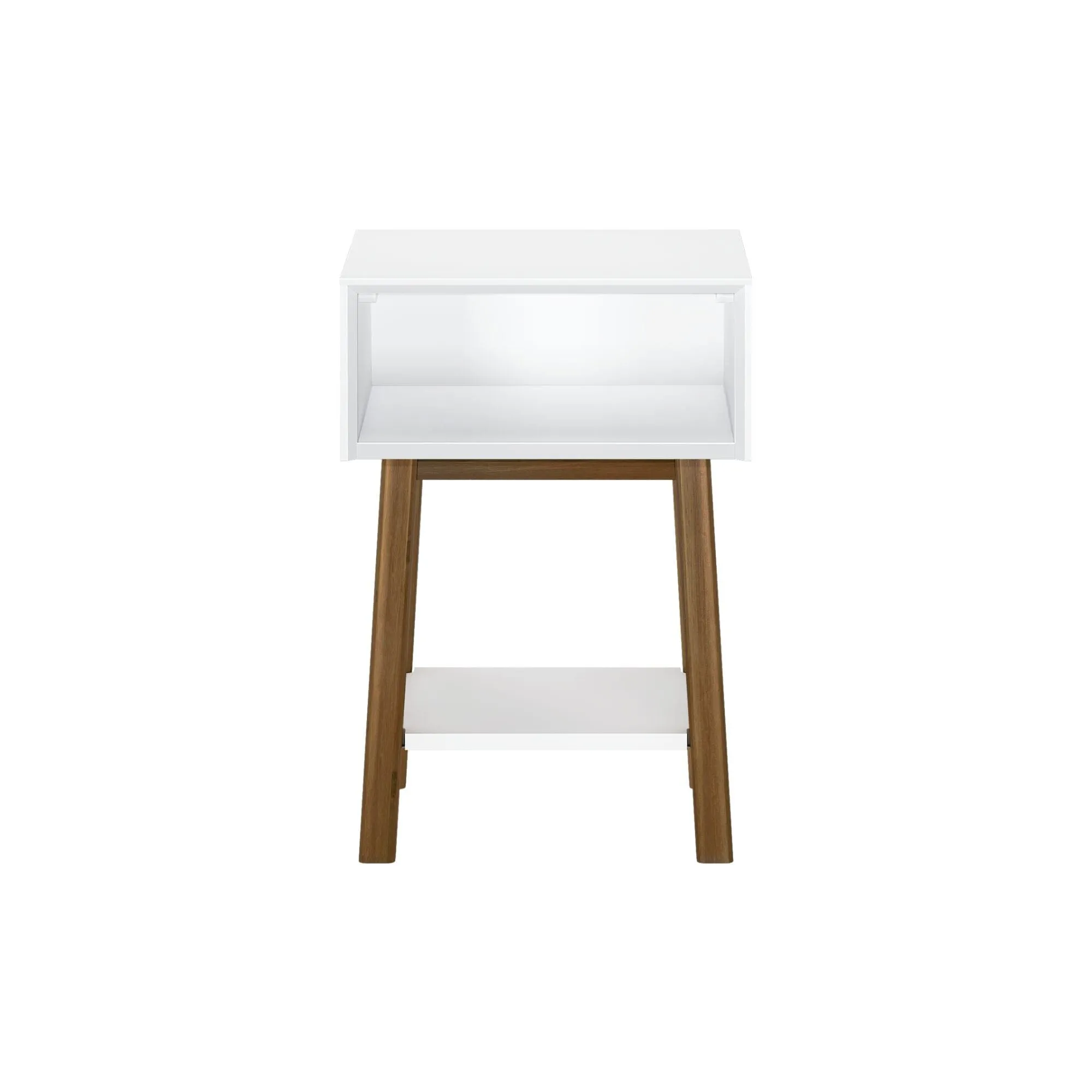Mid-Century Modern Side Table with Storage - 18"