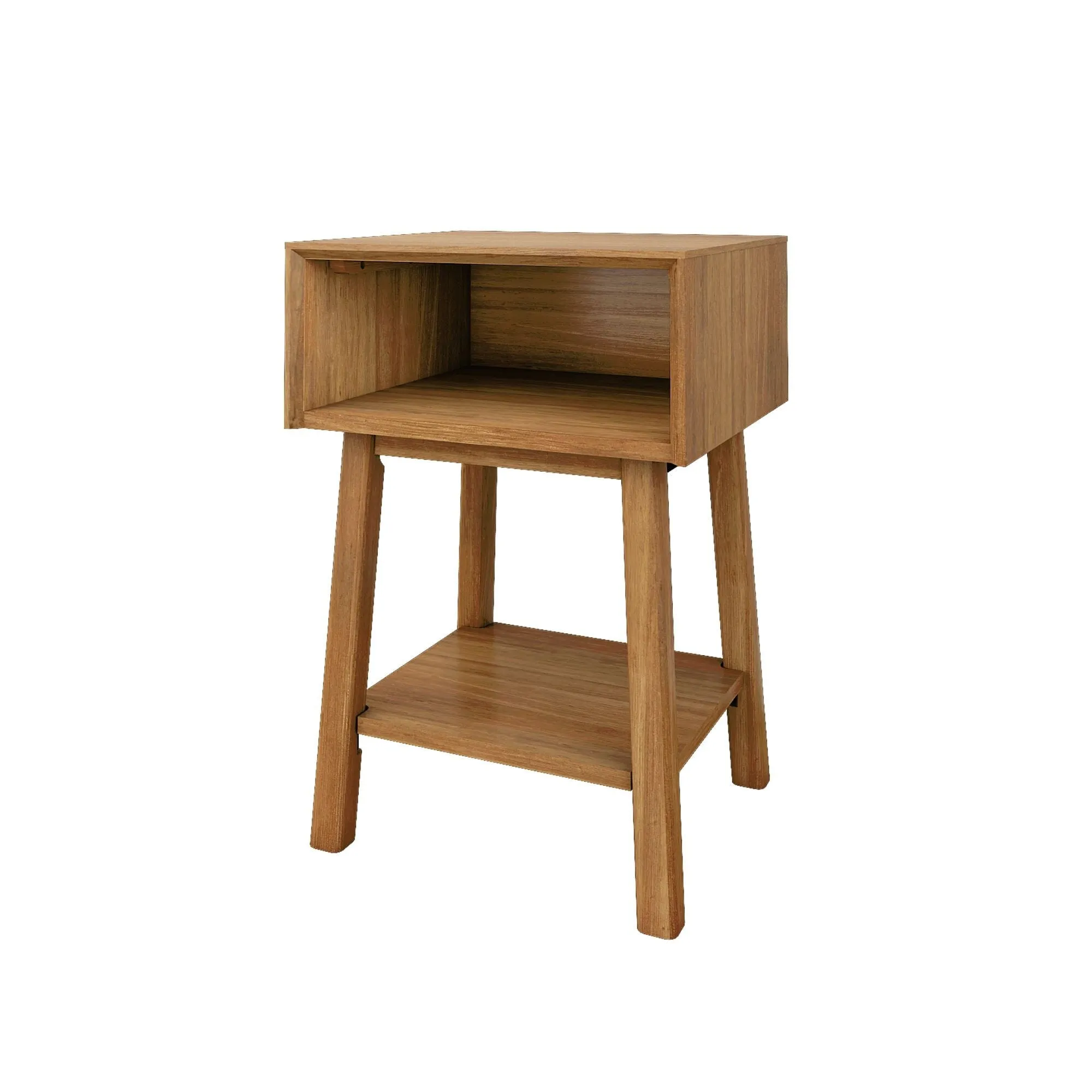 Mid-Century Modern Side Table with Storage - 18"