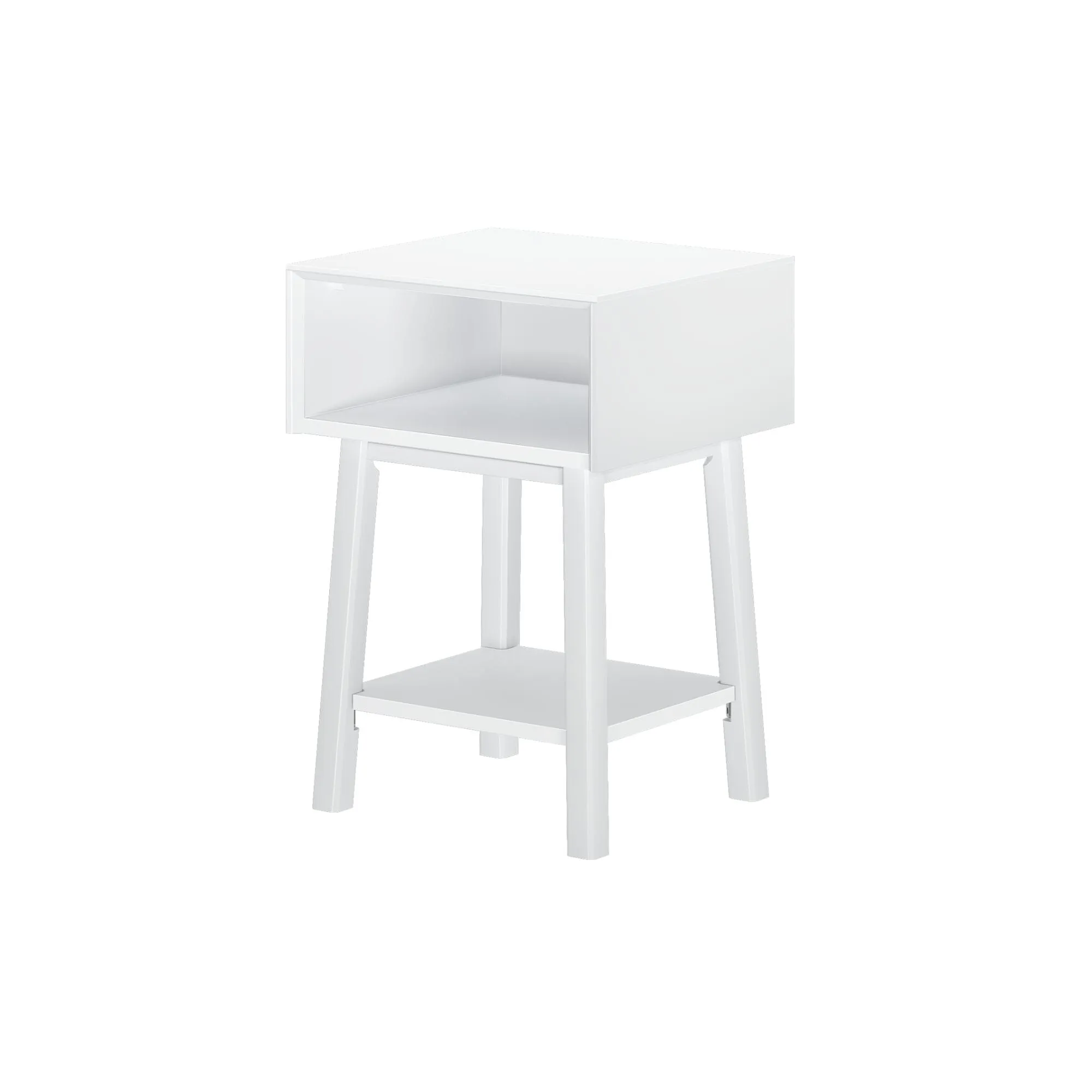 Mid-Century Modern Side Table with Storage - 18"