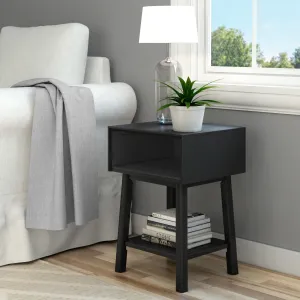 Mid-Century Modern Side Table with Storage - 18"