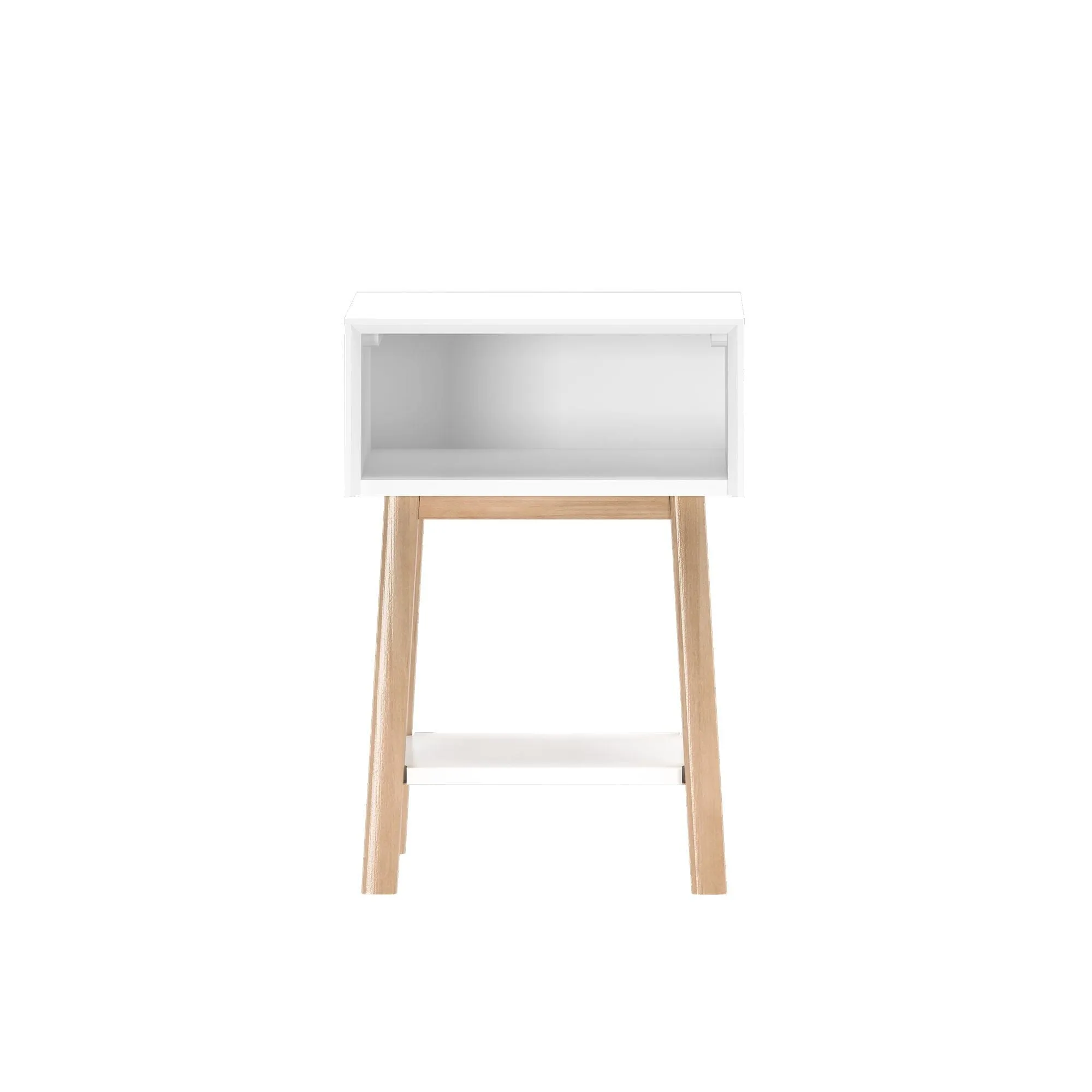 Mid-Century Modern Side Table with Storage - 18"