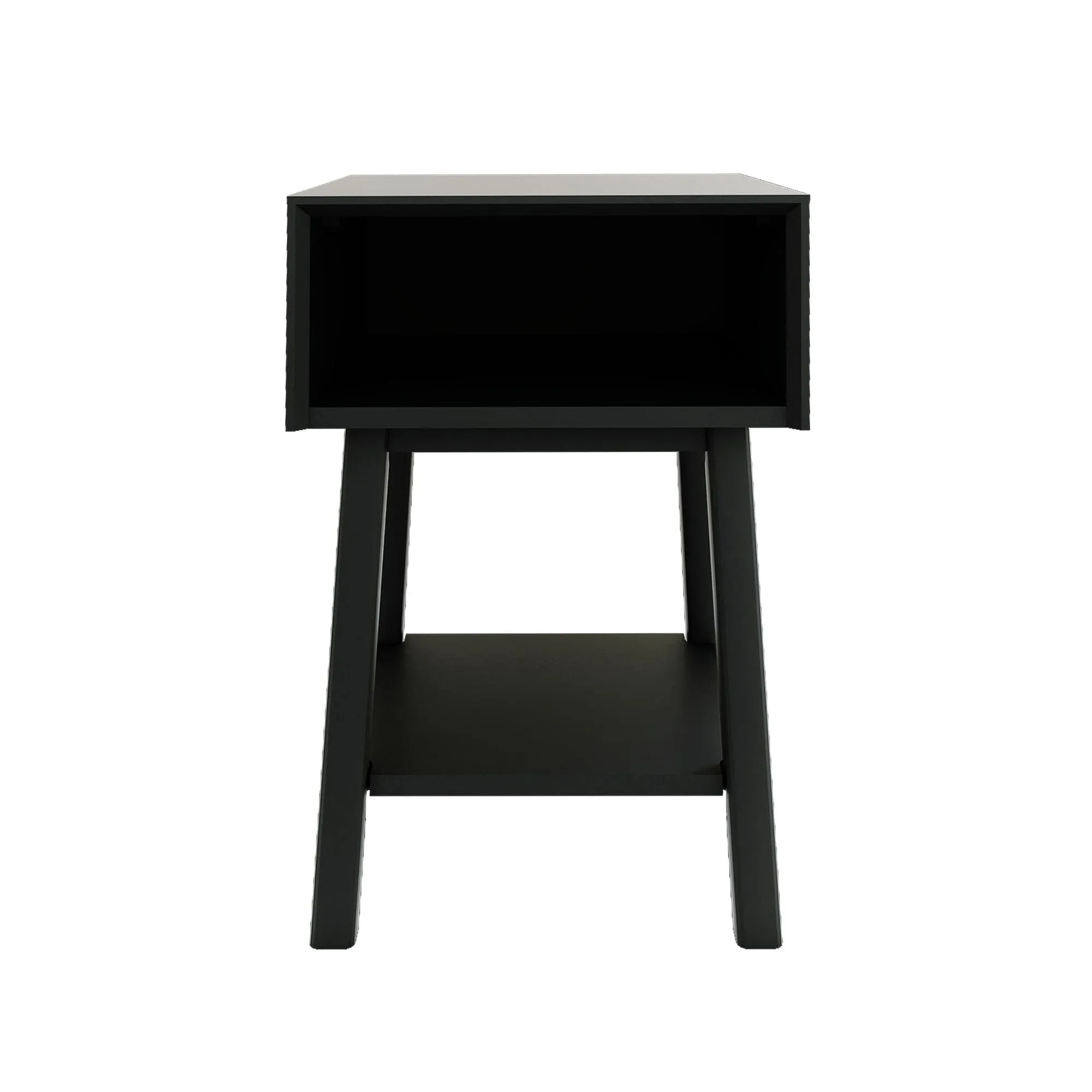 Mid-Century Modern Side Table with Storage - 18"